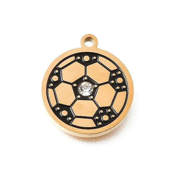 304 Stainless Steel Enamel Rhinestone Pendants
