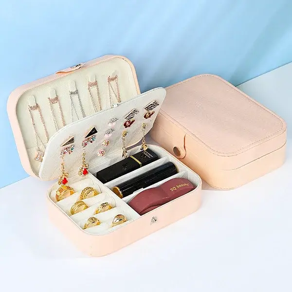 Double Layer PVC Jewelry Organizer Case