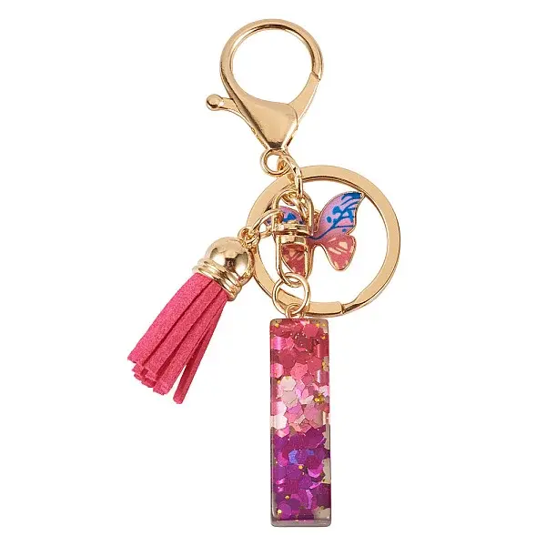 Alloy Resin Butterfly Keychains