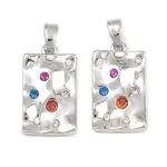 Brass Micro Pave Cubic Zirconia Pendants