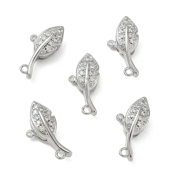 SHEGRACE Brass Micro Pave Clear Cubic Zirconia Lobster Claw Clasps