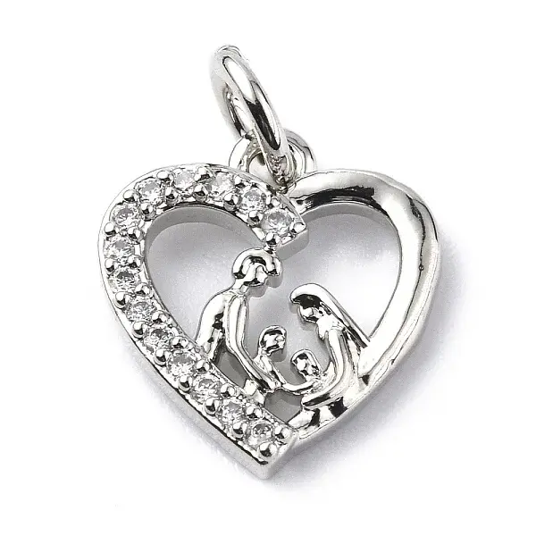 Brass Micro Pave Cubic Zirconia Charms