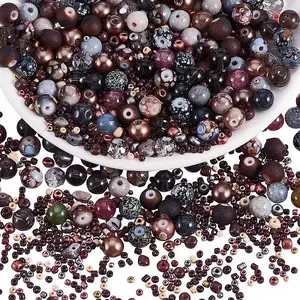2 Bag Glass Round Beads Set