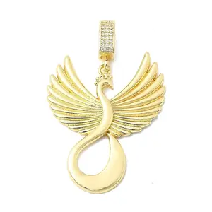 Brass Micro Pave Clear Cubic Zirconia Pendants