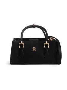 TOMMY HILFIGER Kabelka 'TH Monogram Plaque'  čierna