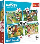 Puzzle Mickey Mouse: Krásný den 4v1