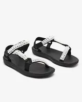 Resti Black women's sports sandals with Dotiss pearls- Footwear