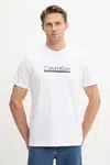 Bavlněné tričko Calvin Klein pánské, bílá barva, s potiskem, LV04RC852G