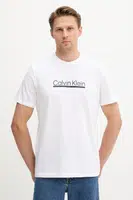 Bavlněné tričko Calvin Klein pánské, bílá barva, s potiskem, LV04RC852G