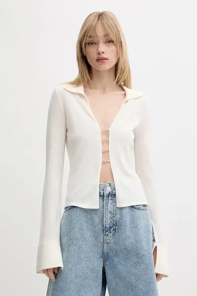 Vlněný svetr FROM FUTURE dámský, béžová barva, WTO02694