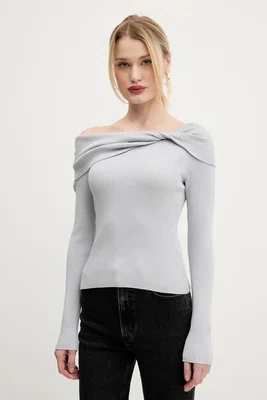 Svetr Abercrombie & Fitch dámský, šedá barva, lehký, KI150-5175