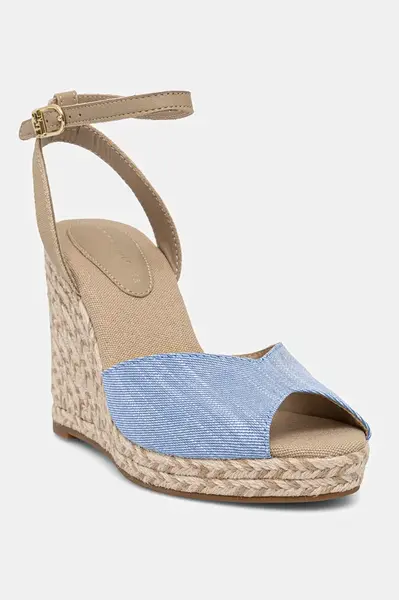 Sandály Tommy Hilfiger CHAMBRAY HIGH WEDGE ESPADRILLE