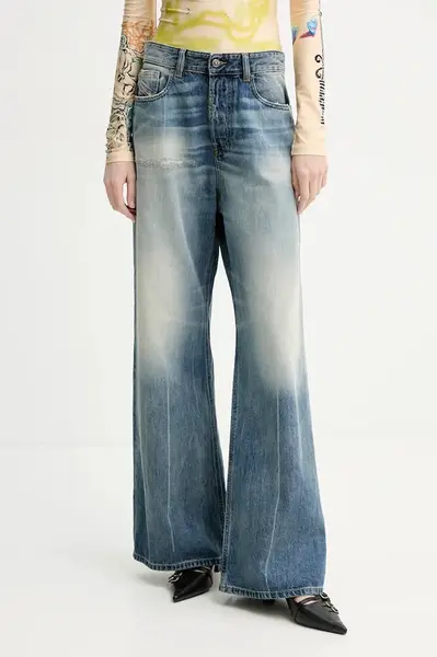 Bavlněné džíny Diesel 1996 D-SIRE L.32 TROUSERS dámské, modrá barva, A06925.09L47