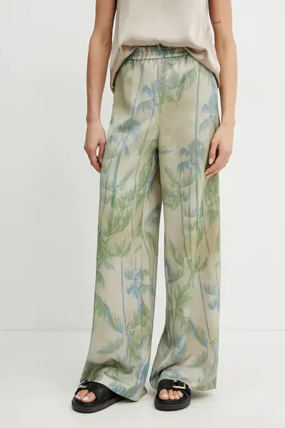 Kalhoty MAX&Co. dámské, béžová barva, široké, high waist, 2516131033200