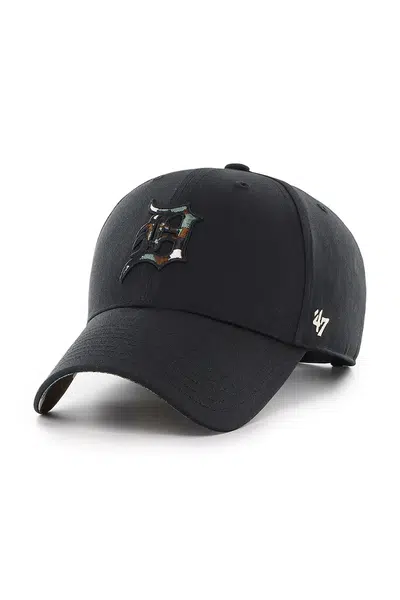 Bavlněná baseballová čepice 47 brand MLB Detroit Tigers černá barva, s aplikací, B-DGTSM09CTP-BK