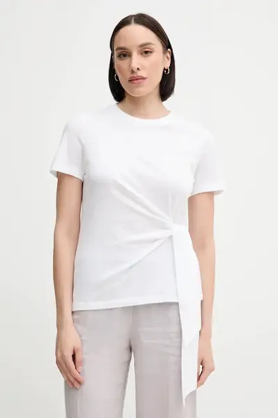 Bavlněné tričko Tommy Hilfiger dámské, bílá barva, WW0WW44559