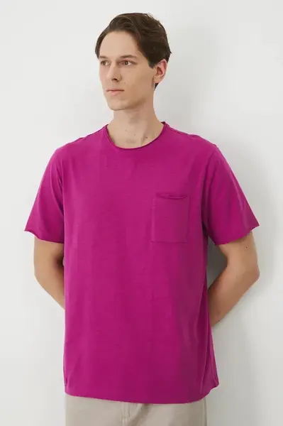 Bavlněné tričko Medicine pánské, fialová barva