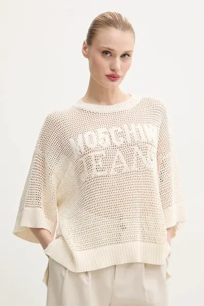 Svetr Moschino Jeans dámský, béžová barva, lehký, 0904 3701