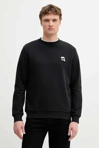 Mikina Karl Lagerfeld pánská, černá barva, hladká, 553910.705710