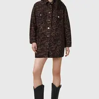 Bavlněné šaty AllSaints FAYE hnědá barva, mini, W007DD