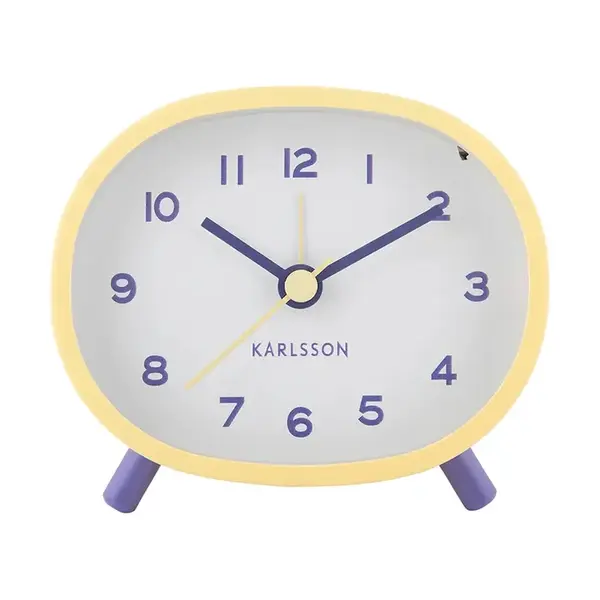 Budík Karlsson Cheeky Oval žlutá barva