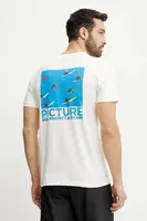 Bavlněné tričko Picture Simon Bailly 1 pánské, béžová barva, s potiskem, MTS1251