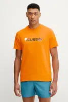 Bavlněné tričko Guess oranžová barva, s potiskem, F5GI06 I3Z14