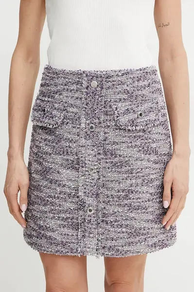 Sukně Morgan JENUS šedá barva, mini, JENUS