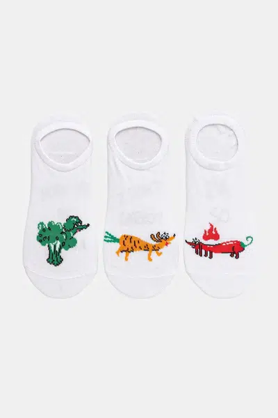 Bavlněné ponožky Medicine 3-pack dámské, bílá barva