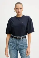 Bavlněné tričko BOSS Orange C_Eboyfriend_5 dámské, tmavomodrá barva, 50545498