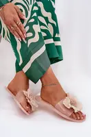 Boto Priehľadné Ploché Dámske Papuče S Umelou Kvetinou Nude Vobetta