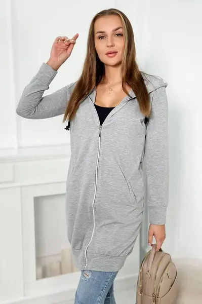 Hoodie with gray melange