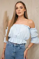 Azure blouse without shoulders