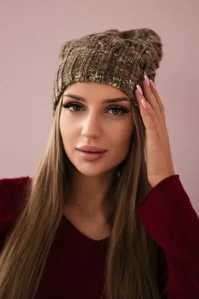 marka niezdefiniowana Čapica s fleece Roksana K209 cappuccino + svetlé khaki