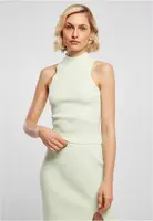 Women's turtleneck with short rib knit light mint