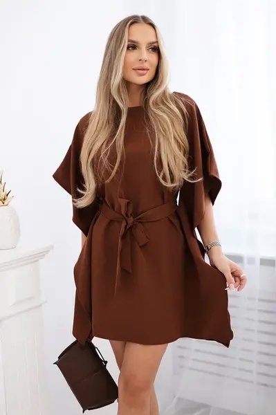 Batwings Oversize Dress Brown