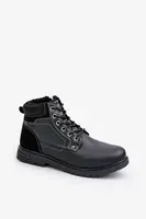 PE1 Zateplené pánske topánky z eko kože čierne Venredia