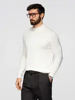 Ombre Men's knitted half turtleneck with viscose - cream