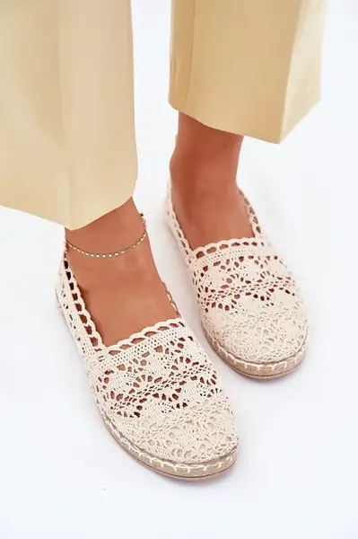 Boto Dámske Béžové Čipkované Espadrilky Adelira