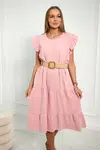 Dress with frills powder pink