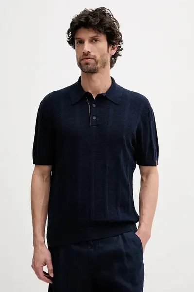 Polo tričko s prímesou ľanu United Colors of Benetton