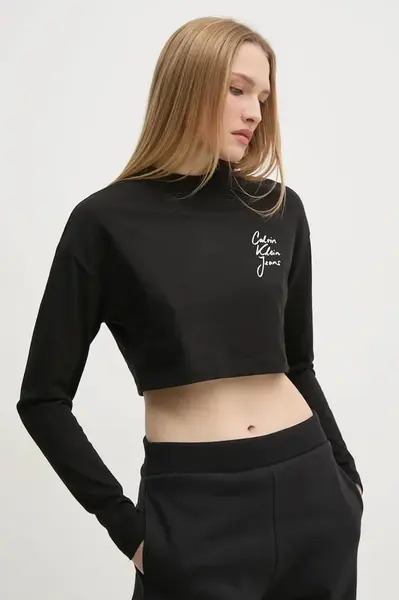 Bavlnené tričko s dlhým rukávom Calvin Klein Jeans