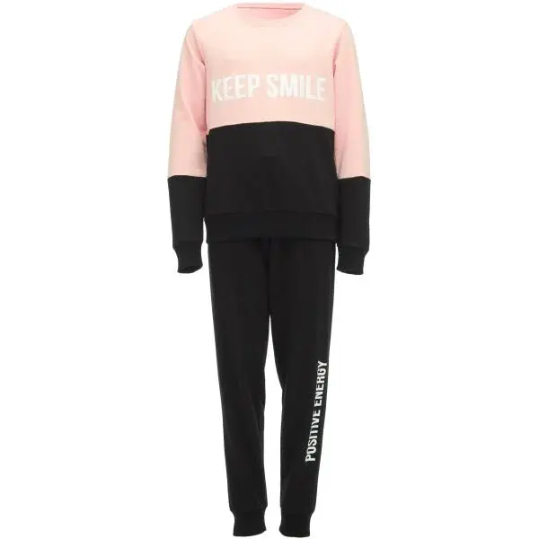 Lewro AVERA Dívčí tepláková souprava, černá, velikost 116-122