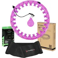 HMS SET HHW12 PLUS SIZE + BR163 PLUS SIZE Sada masážní obruče se závažím a zeštíhlujícího pásu, fialová, velikost