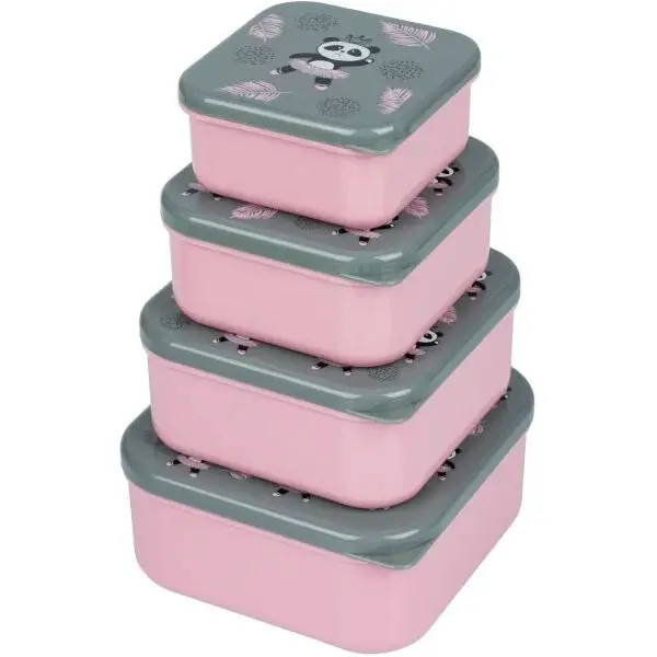 BAAGL PANDA Box na svačinu 4v1, šedá, velikost