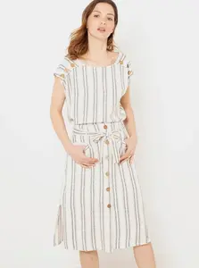 Krémová pruhovaná halenka CAMAIEU - Dámské