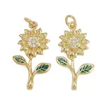 Brass Micro Pave Cubic Zirconia Pendants