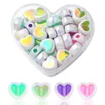 32Pcs 4 Colors UV Plating Rainbow Iridescent Acrylic Beads