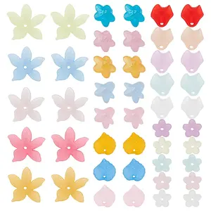 500Pcs 25 Styles Transparent Acrylic Bead Caps & Charms