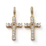 Brass Micro Pave Clear Cubic Zirconia Pendants